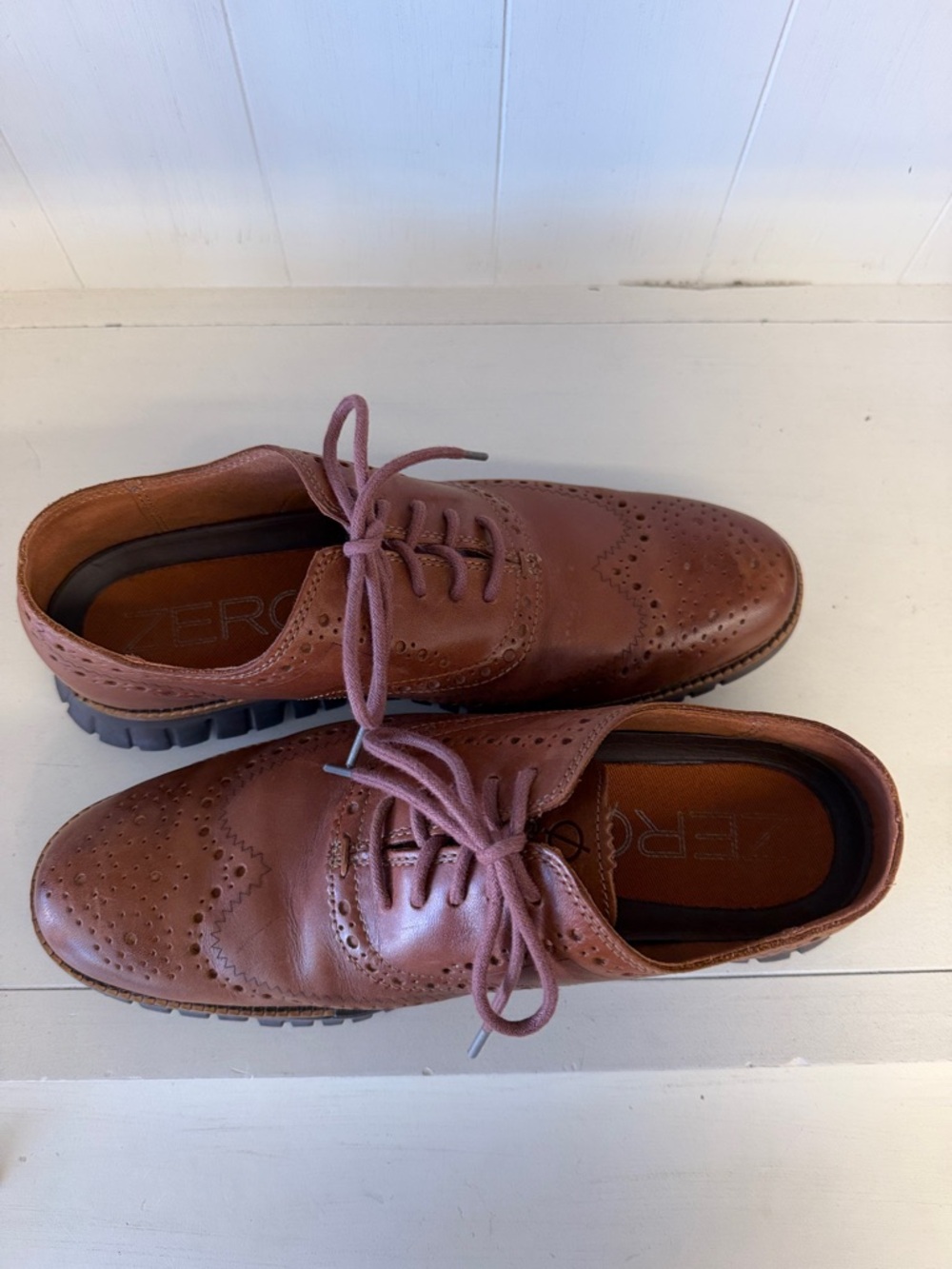 Cole Haan Zerogrand Tan Leather Wingtip Oxfords - Picture 6 of 6